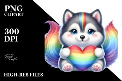 Rainbow Siberian Husky PNG Product Image 2