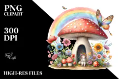 Fairy House Rainbow Scene | Clipart Product Image 2
