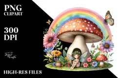 Fairy House Rainbow Scene | Clipart Product Image 2