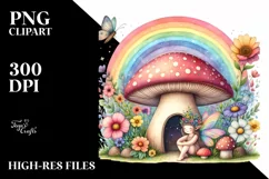 Fairy House Rainbow Scene | Clipart Product Image 1