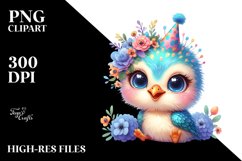 Colorful Baby Peacock Party | Clipart Product Image 3