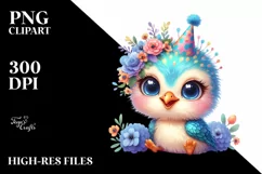 Colorful Baby Peacock Party | Clipart Product Image 3