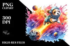 Colorful Baby Dog Meteor Dive | Clipart Product Image 3