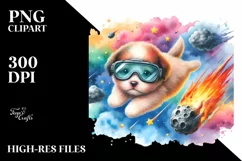Colorful Baby Dog Meteor Dive | Clipart Product Image 1