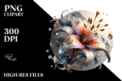 Abstract Glossy Lily PNG Product Image 2
