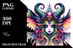Vibrant Watercolor Gothic Fairy PNG Product Image 2