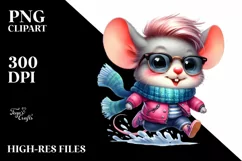 Excited Baby Mouse Running, Transparent PNG Product Image 3