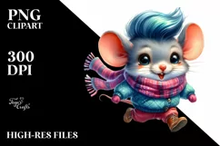 Excited Baby Mouse Running, Transparent PNG Product Image 1