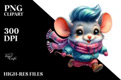 Excited Baby Mouse Running, Transparent PNG Product Image 2