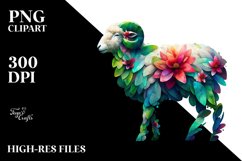 Abstract Vibrant Flowers PNG Product Image 3