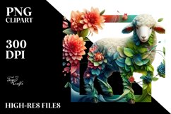 Abstract Vibrant Flowers PNG Product Image 1