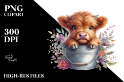 Cute Baby Highland Cow PNG Product Image 2