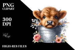 Cute Baby Highland Cow PNG Product Image 2