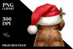 Cute Watercolor Chesapeake Bay Retriever with Santa Hat Product Image 1