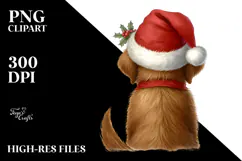 Cute Watercolor Chesapeake Bay Retriever with Santa Hat Product Image 2