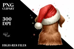 Chesapeake Bay Retriever with Santa Hat Watercolor Christmas Product Image 1