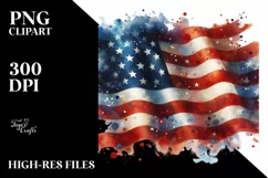 Watercolor USA Flag | Clipart Product Image 1