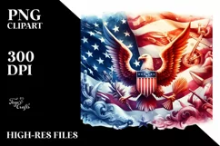 Watercolor USA Flag | Clipart Product Image 1