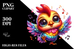 Smiling Cute Baby Rooster PNG Product Image 2