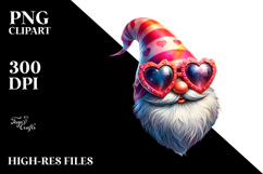 Valentines Gnome with Heart Sunglasses PNG Product Image 2