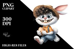 Bunny with Straw Hat PNG Product Image 2