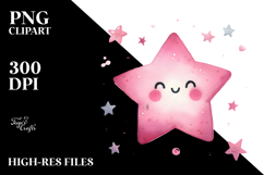 Pinkish Smiling Star PNG Product Image 2
