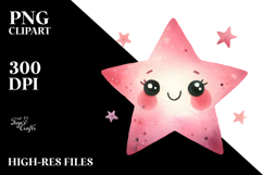 Pinkish Smiling Star PNG Product Image 2