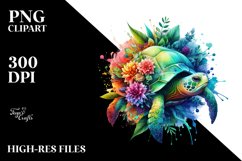 Abstract Vibrant Turtle PNG Product Image 1