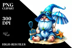 Vibrant Beachwear Gnome | Sublimation Clipart Product Image 1