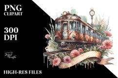 Vintage Rusted Subway Train Clipart Product Image 1