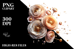 Shiny Ranunculus, Watercolor PNG Product Image 2