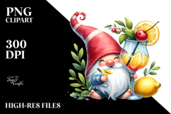 Whimsical Gnome with Cocktail PNG Product Image 2