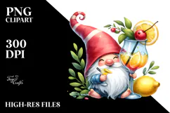 Whimsical Gnome with Cocktail PNG Product Image 2