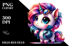Cute Unicorn with Cool Haircut PNG Product Image 2