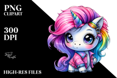 Cute Unicorn with Cool Haircut, Transparent PNG Product Image 2