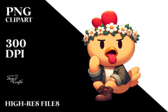 Chicken with Flower Crown PNG Product Image 2