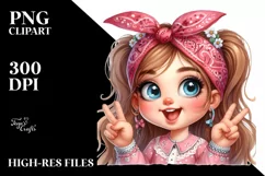 Princess Portrait with Bandana and Big Eyes | Sublimation | Product Image 1