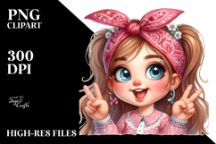 Princess Portrait with Bandana and Big Eyes | Sublimation | Product Image 2