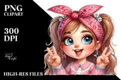 Princess Portrait with Bandana and Big Eyes | Sublimation | Product Image 2
