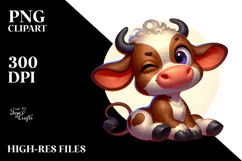 Cartoony Baby Calf Digital Art Product Image 2