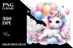 Colorful Baby Unicorn PNG Product Image 3