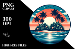 Retro Tropical Island Sunset, 20 oz Tumbler Product Image 2