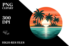 Retro Tropical Island Sunset, 20 oz Tumbler Product Image 2