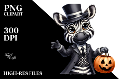 Expressive Zebra Dressed for Halloween Clipart Product Image 2