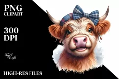 Cow Enthusiastic Cow with Bandana Clipart Product Image 3