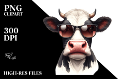 Funny Cow with Sunglasses Watercolor Product Image 2