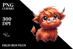 Expressive Funny Highland Cow PNG Product Image 2