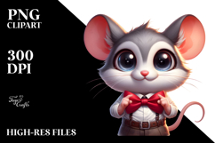 Ridiculously Cute Mouse with Bow Tie PNG Product Image 2
