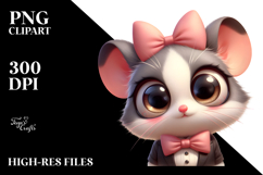 Ridiculously Cute Mouse with Bow Tie, Transparent PNG Product Image 2