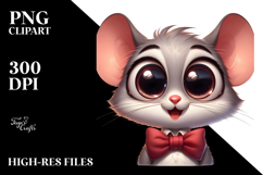 Ridiculously Cute Mouse with Bow Tie PNG Product Image 2
